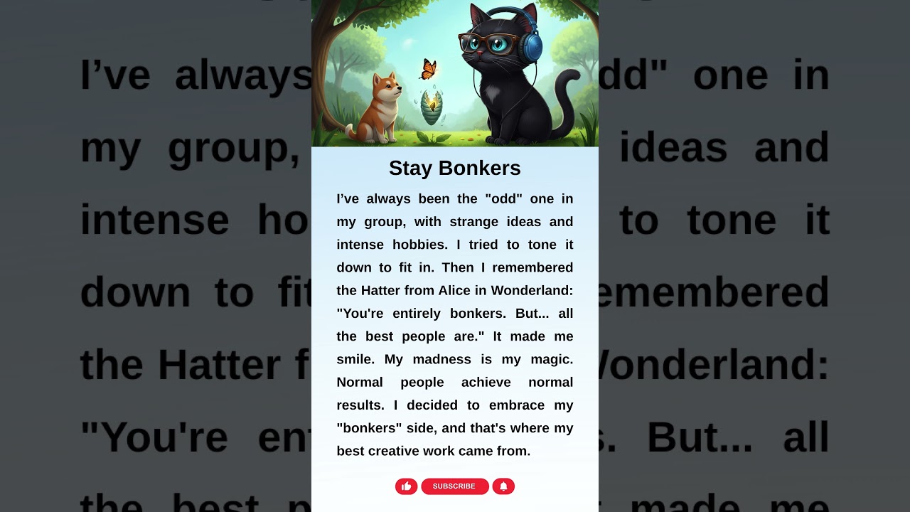 Stay Bonkers! &mdash; The Hatter 🎩 #shorts #english #creativity