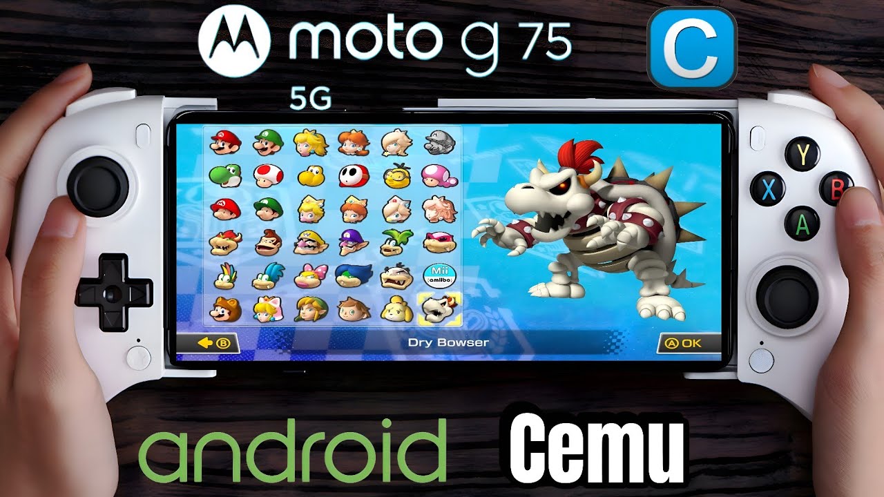 Moto G75 Snapdragon 6 gen 3 Test Mario Kart 8 Wii-U en Cemu Android 0.3.1 Todo desbloqueado