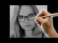 Drawing a commission  realistic portrait  time lapse