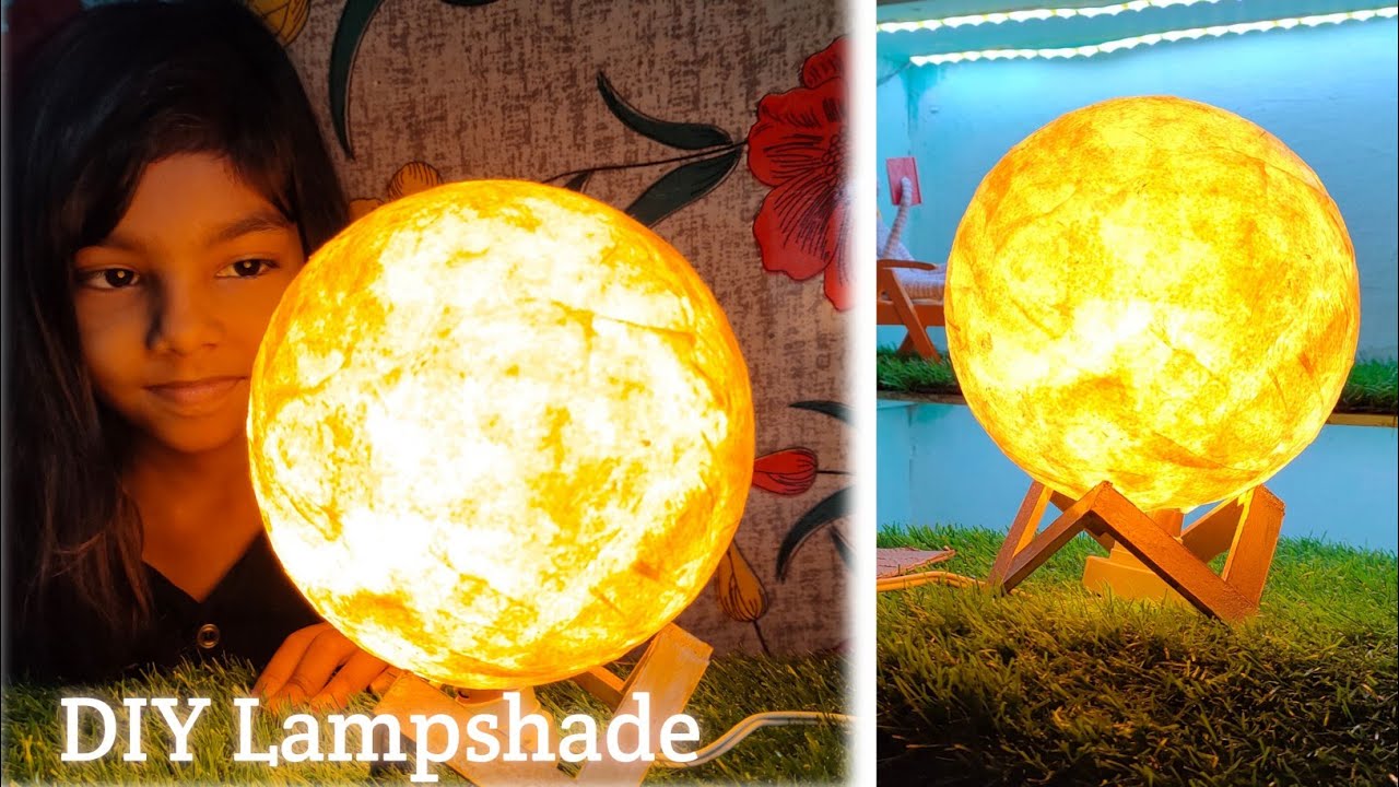 How To Make Lamp at Home | DIY Handmade Lamp | Moon Lamp Shade - YouTube