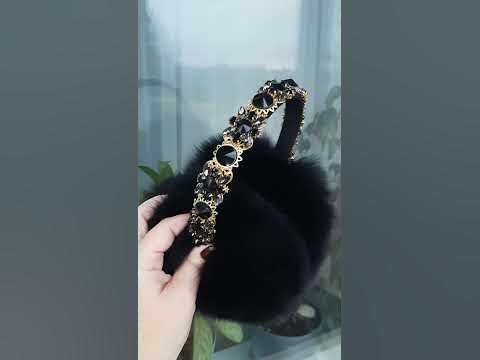 Меховые наушники из песца со стразами и декором. Рубрика - ручная ...