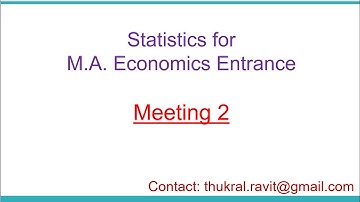 Meeting 2| Statistics Online Live Course | New batch | Ravit Thukral Classes