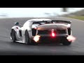 Ferrari FXX K & FXX K Evo at Mugello Circuit: V12 Sound, Flames, Hot Glowing Brakes & Downshifts!