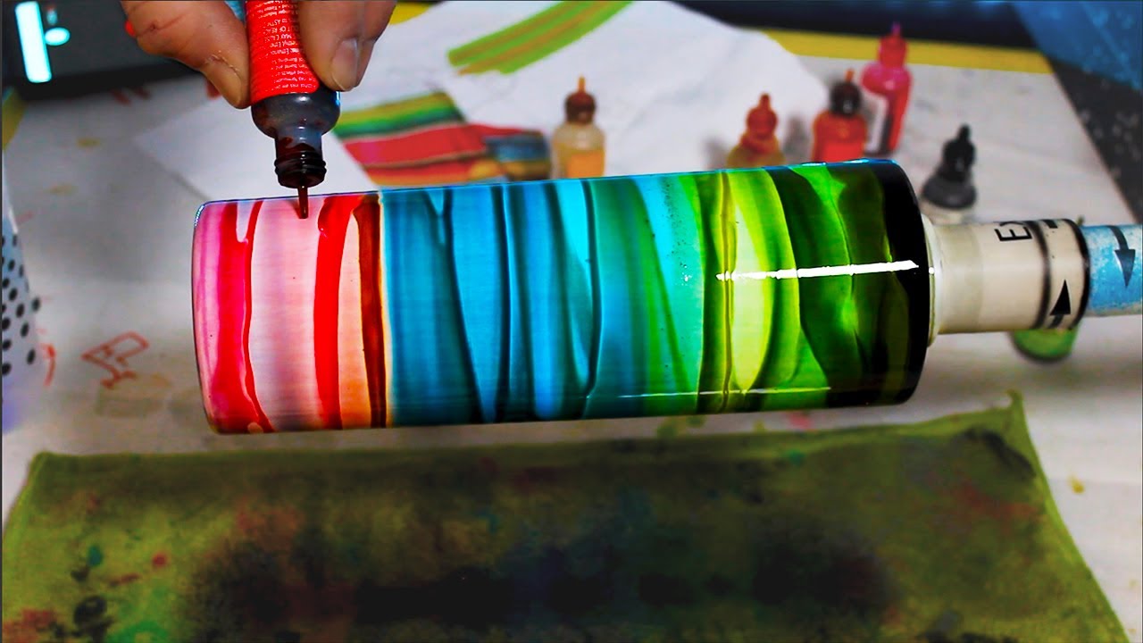 EASIEST Beginner Alcohol Ink Fluid ART - Waterfall Technique - YouTube