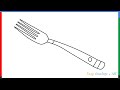 How To Draw A Fork Step By Step For Beginners 