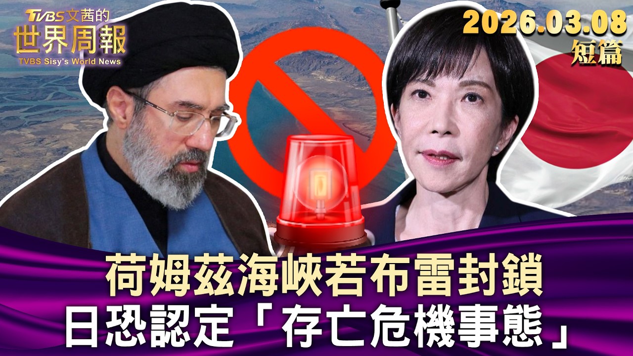 荷姆茲海峽若布雷封鎖 日恐認定「存亡危機事態」【短篇】#TVBS文茜的世界周報 20260308