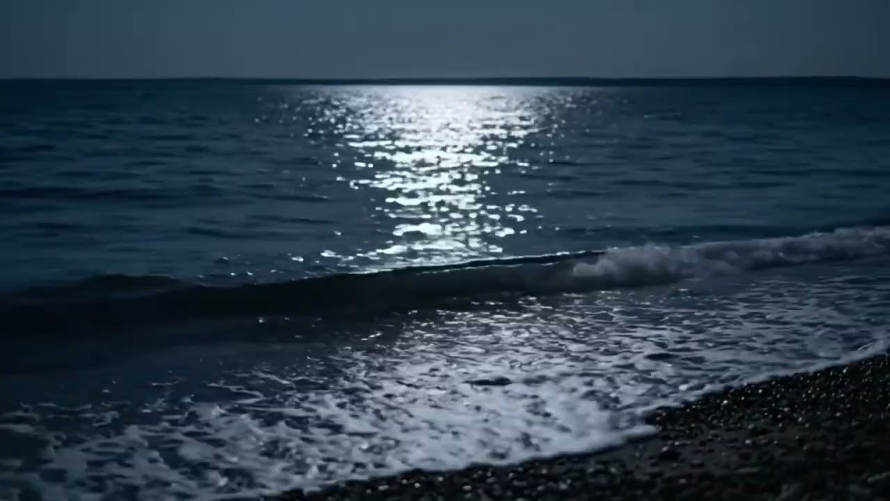 Night Beach Waves • Gentle Ocean Sounds (No Music) | Hearth Ambience