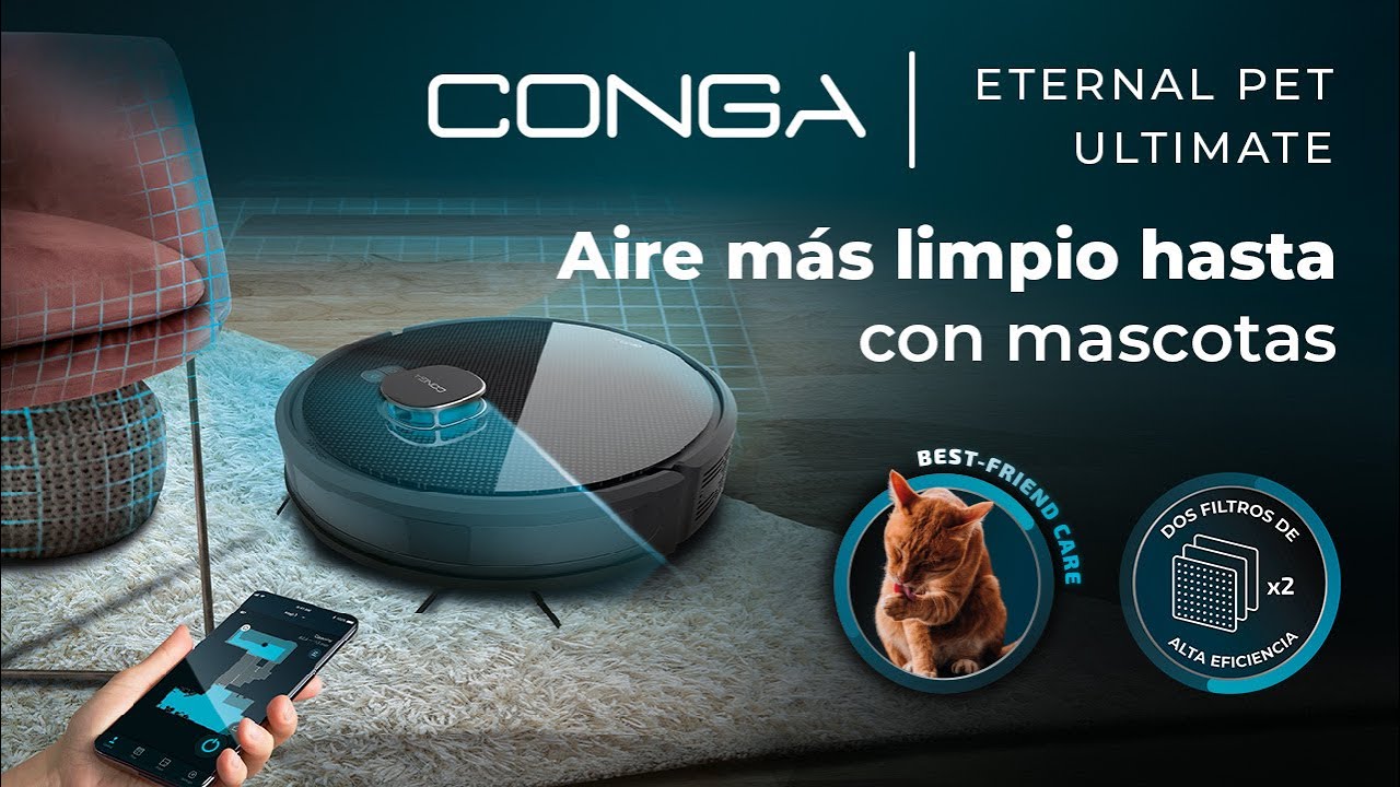 Cecotec Robot Vacuum Cleaner and Floor Mop Conga Eternal Pet Vital. Laser  Mappin