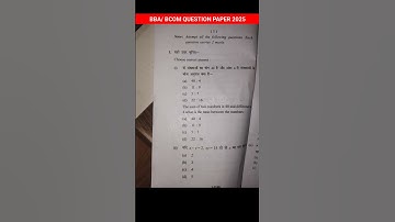 bba/ bcom 1st year business maths question paper 2025 || #shorts #maths