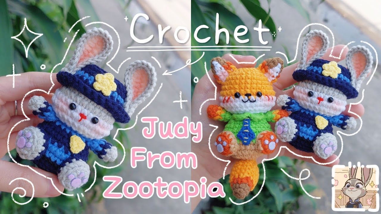 Crochet Judy from Zootopia 🐰 | Judy Hopps Amigurumi Tutorial | Móc len Thỏ Judy