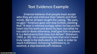 Text Evidence Screencast