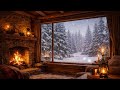 Cozy Cabin Fireplace &amp; Snowstorm Sounds ❄️ 3 Hours Winter Ambience for Sleep &amp; Relax