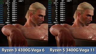 Ryzen 3 4300G Vega 6 vs Ryzen 5 3400G Vega 11 - Gaming Comparison