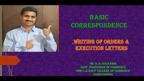 Practice of Writing Order & Execution letter
