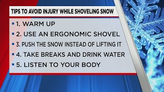 Tips to avoid injury while shoveling snow
