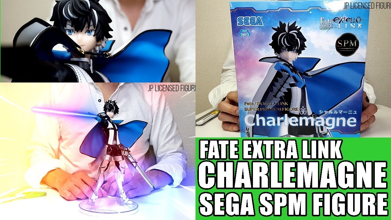 CHARLEMAGNE SABER SPM Figure Fate Extra Link SEGA Unboxing - YouTube