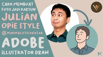 Cara membuat foto jadi Kartun | Julian Opie Style | Minimalistic Avatar | Adobe Illustrator Draw