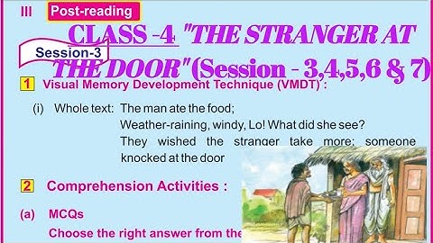 Class-4:ENGLISH:Main lesson-8: "The Stranger at the door": Session-3,4,5,6 & 7 :Odia medium