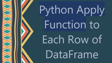 Python Apply Function to Each Row of DataFrame