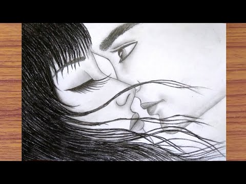 How to draw Romantic couple Scenery inside a girl's face \ Drawing Couple  in Moonlight for beginners 