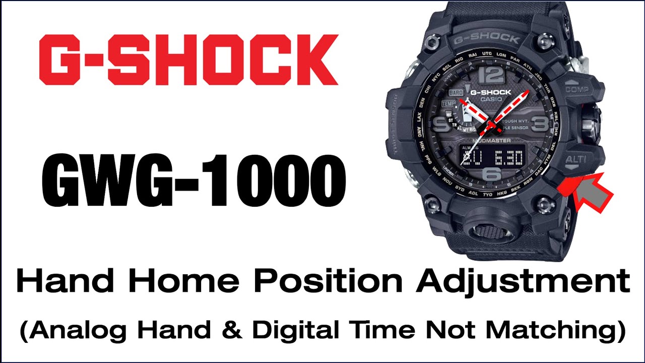 GWG-1000 G-Shock Module 5463 Hands Home Position Adjustment (Analog & Digital time not match) - Demo