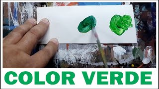 Como Hacer El Color Verde Claro Y Oscuro Acrilico, Tempera, Y Acuarela