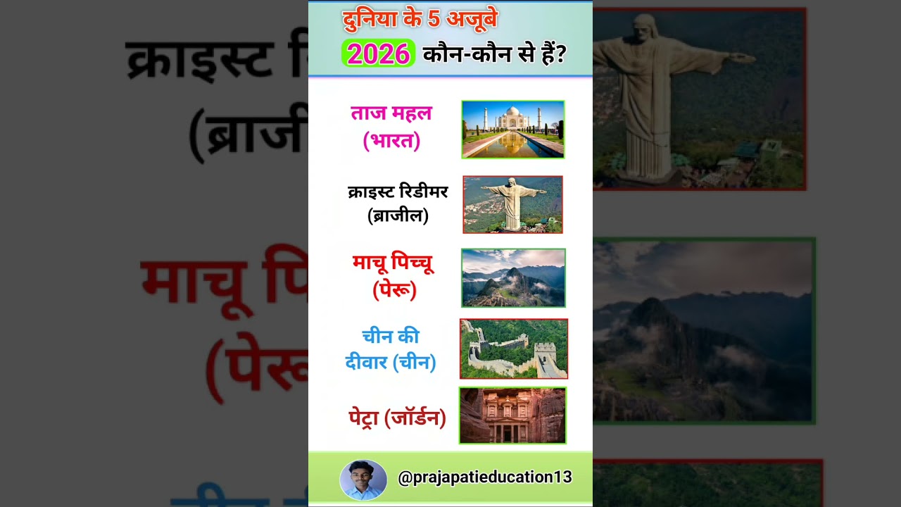 दुनिया के सात अजूबे के नाम और फोटो | Names and photos of the seven wonders of the world 