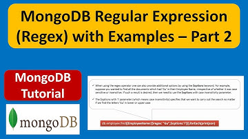MongoDB Regular Expression (Regex) - Pattern matching with $options Example - Part2 | MongoDB