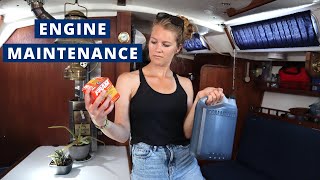 Servicing the Universal Diesel engine on my Catalina 30 (oil change + zinc replacement) // Ep.32