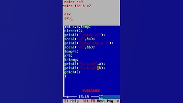 c programming swapping two numbers #beginners #shorts #c #subscribe