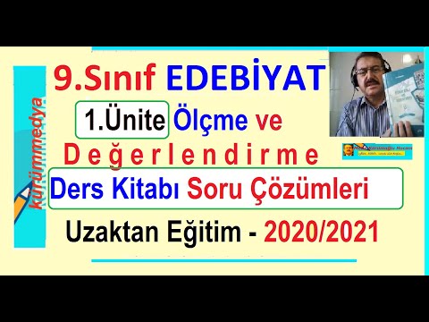 Eba Tv Lise 9.Sınıf'a Uygun Edebiyat Dersi 1.Ünite Sonu Ders Kitabı Değerlendirme Soru Cevapları
