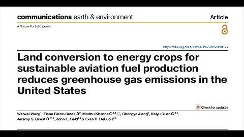 Land conversion to energy crops for sustainable aviation fuel production