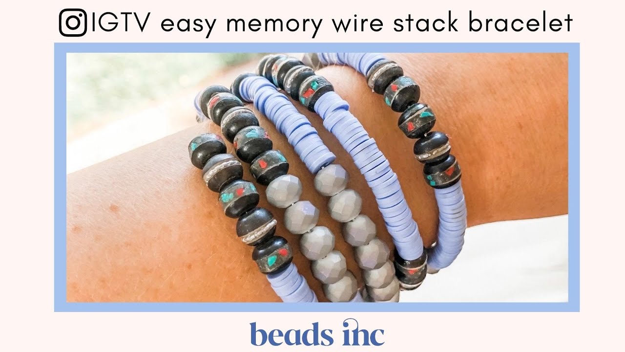 Memory wire bracelet tutorial with beads and wrapped wire