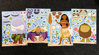 [🌊Paper DIY🌊] Disney Moana Sticker Book 🐠 Customize Moana and Tropical Friends | ASMR screenshot 2