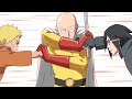 Сайтама против Наруто и Саске (2) фан Анимация Ванпанчмен