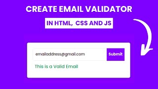 How To Create Email Validator in HTML, CSS & JS |🔥HTML & CSS🔥 | Muhammad Bin Yasir