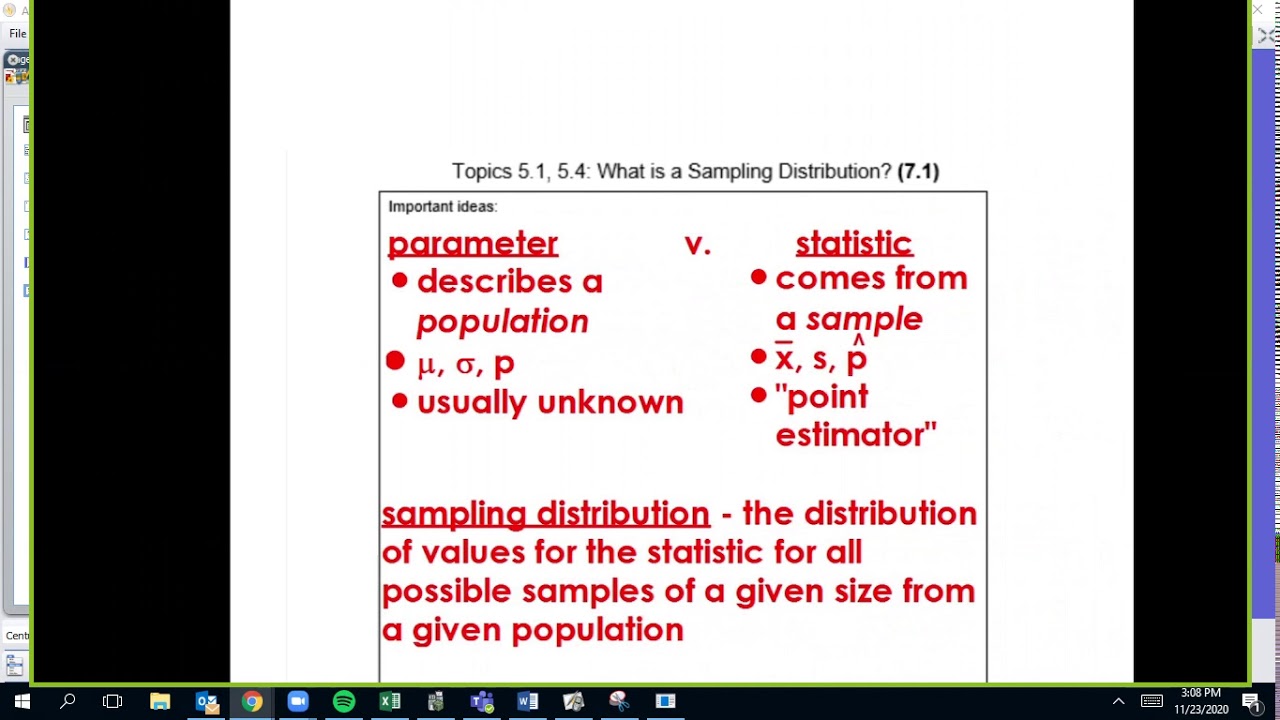 U5D01 - Intro to Sampling Distributions - YouTube