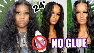 HOW TO INSTALL A WIG WITHOUT GLUE!! AMAZON PRIME GLUELESS CLOSURE  WIG ||NO GLUE!! || UNICE
