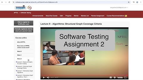 NPTEL Software Testing course Assignment 2 Answer Key #nptel #nptelanswer