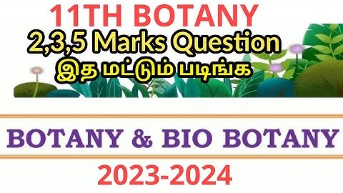 11TH STD BOTANY PUBLIC EXAM MARCH-2024 IMPORTANT 2,3,5 MARKS QUESTION BANK II 11TH BOTANY QUESTION 💯