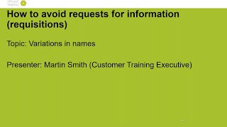 Celebrity Variations in names – how to avoid requests for information (requisitions) Profile