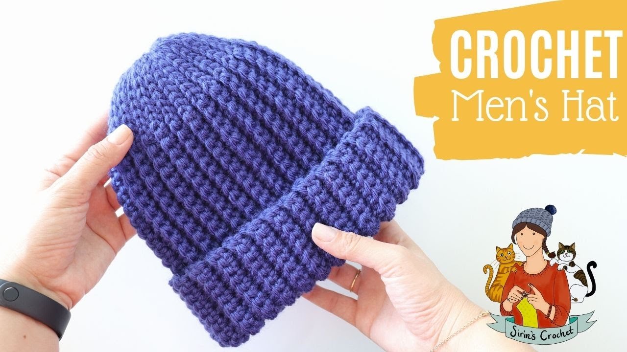 Crochet Simple Classic Men's Hat / Beanie Tutorial YouTube