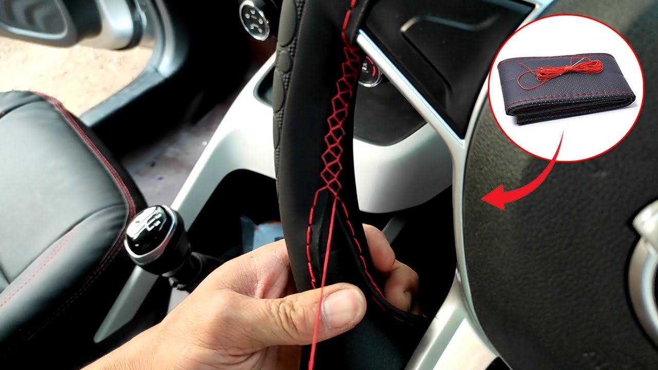 Steps on how to stitch on wrap a car steering wheel : Hand Sewing