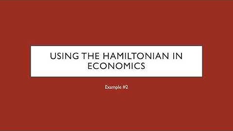 Using the Hamiltonian in Economics: Example #2