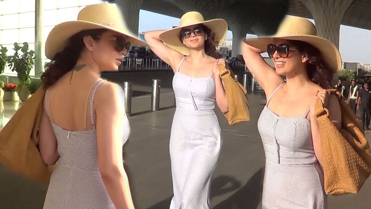 Kangana Ranaut's Look STUNNING @ Mumbai Airport newspaper mockup