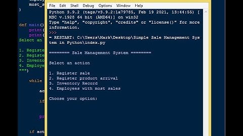 Simple Sale Management System in Python