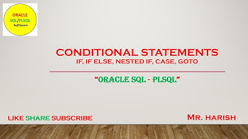 Oracle PLSQL Conditional Statements