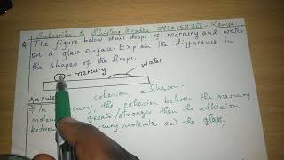 Cohesive And Adhesive Forces In Mercury And Water Molecules.