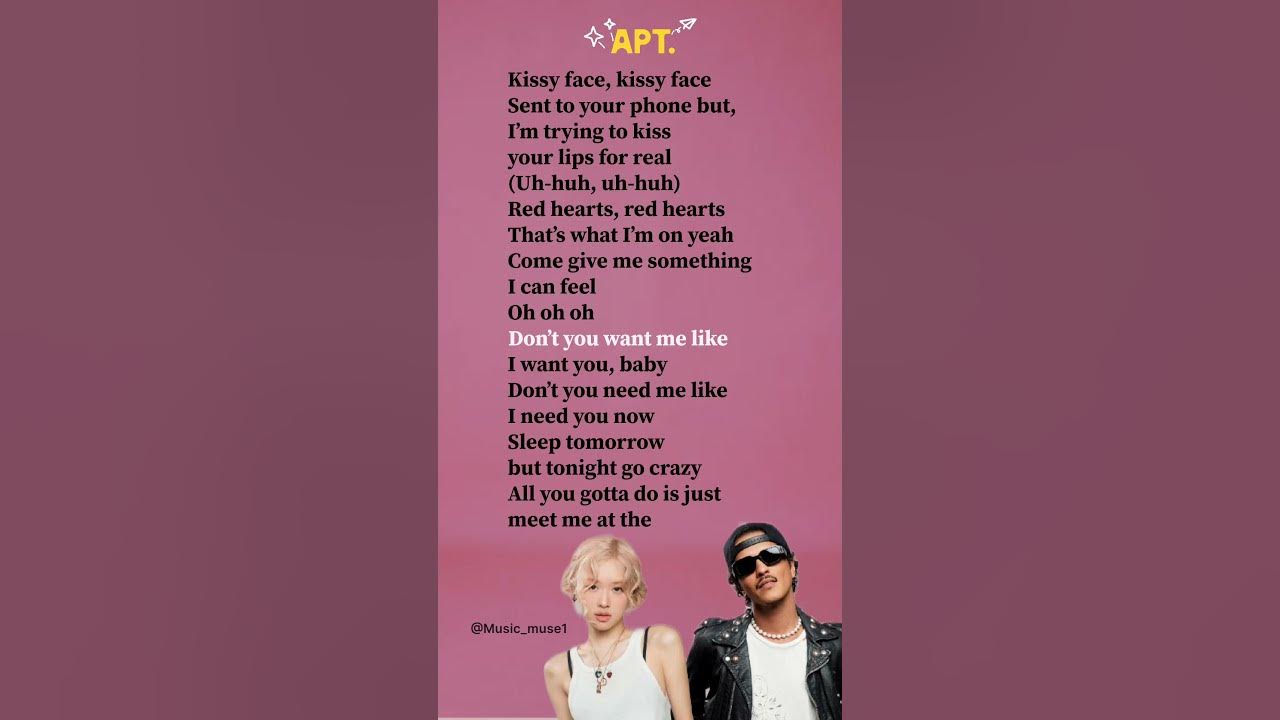 APT. - ROSÉ & Bruno Mars lyrics #brunomars #apt #rosé_bruno_apt #lyrics #rosé