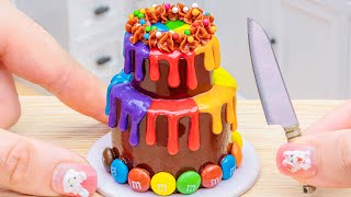 Amazing 🍫Miniature Rainbow Chocolate 2 Tier Cake Tutorial | Mini Cakes by Cat Cakes